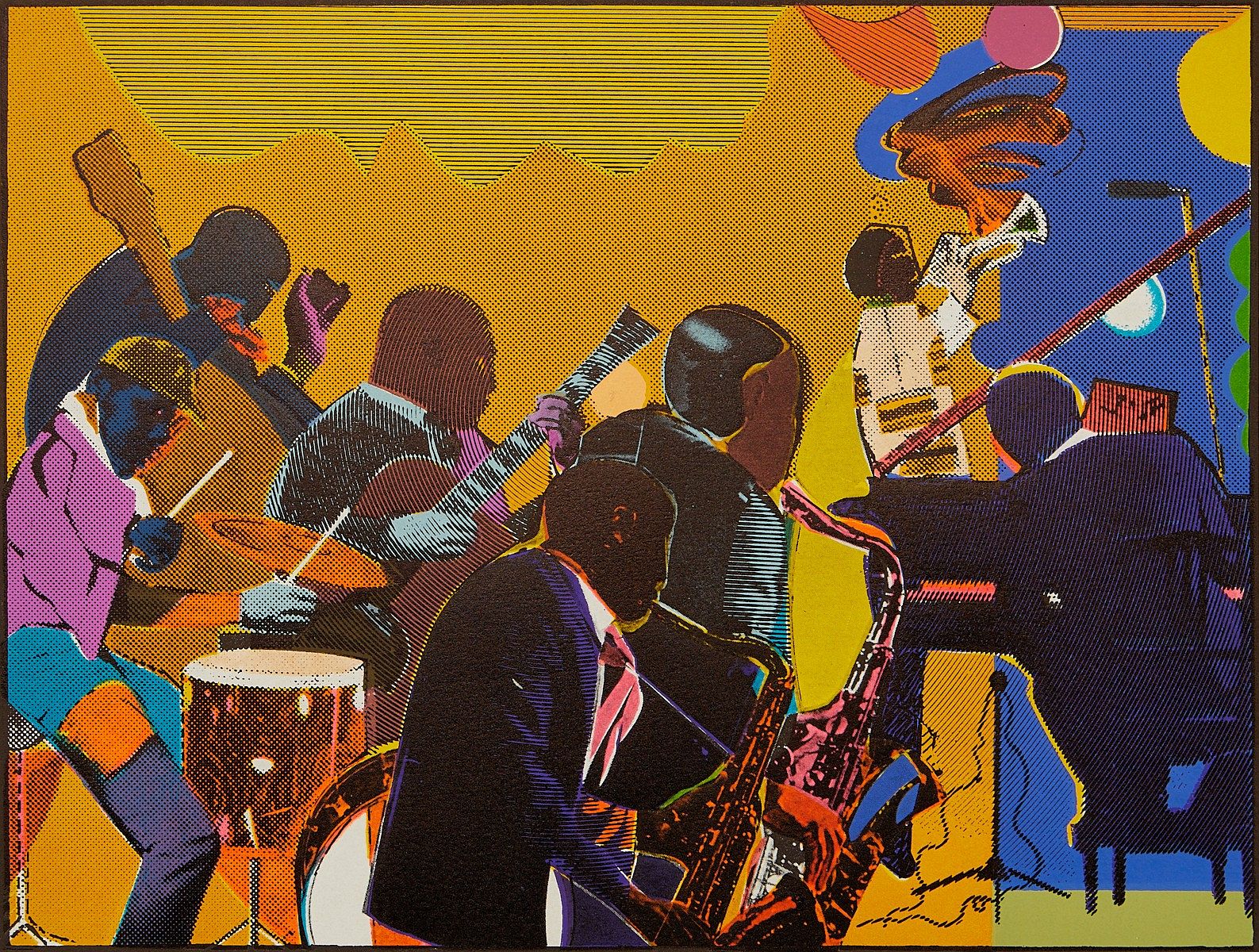 Romare Bearden "Out Chorus" Etching