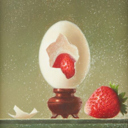 Gerald Stinski Painting Egg & Strawberry w/ Easel