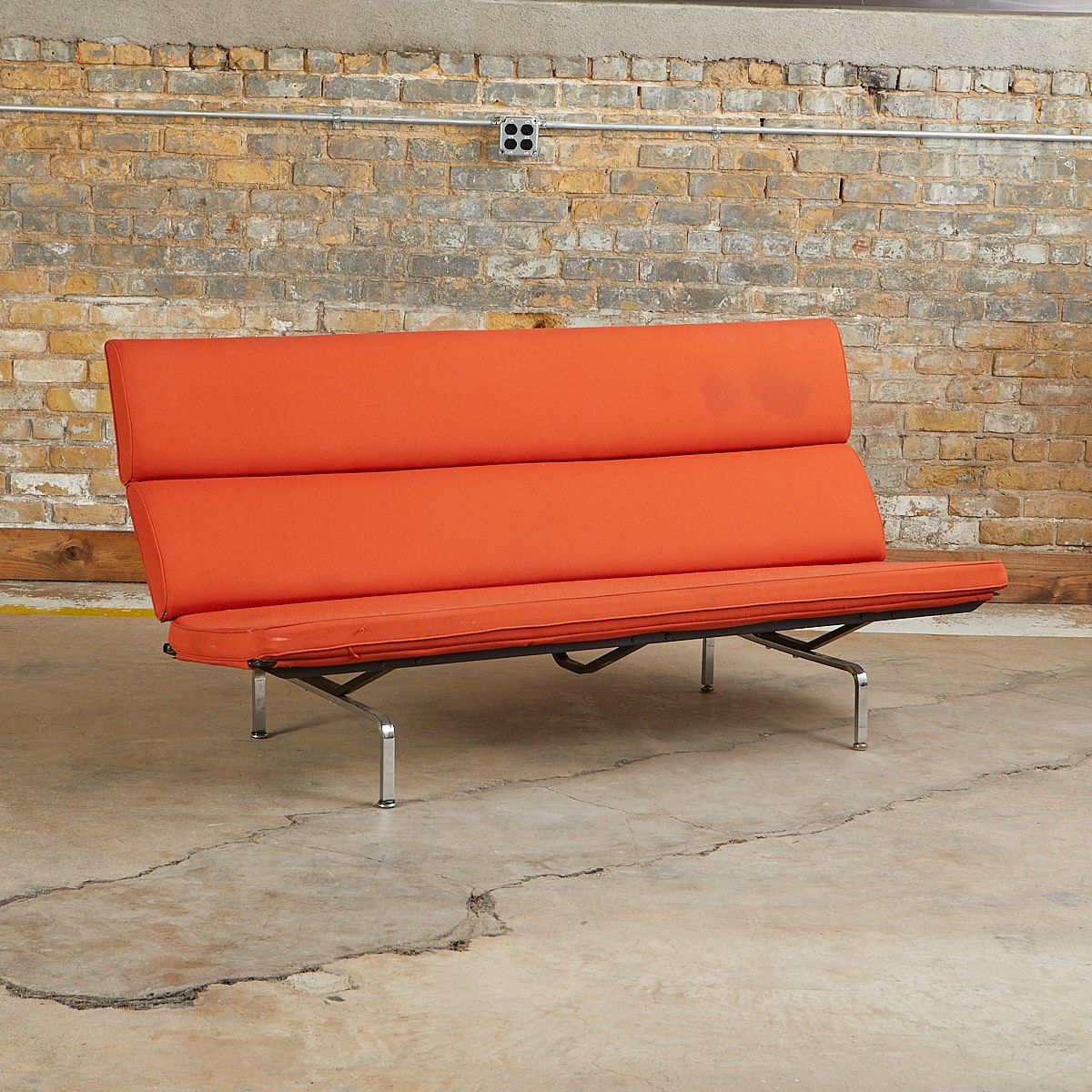 Eames Herman Miller Compact Orange Sofa