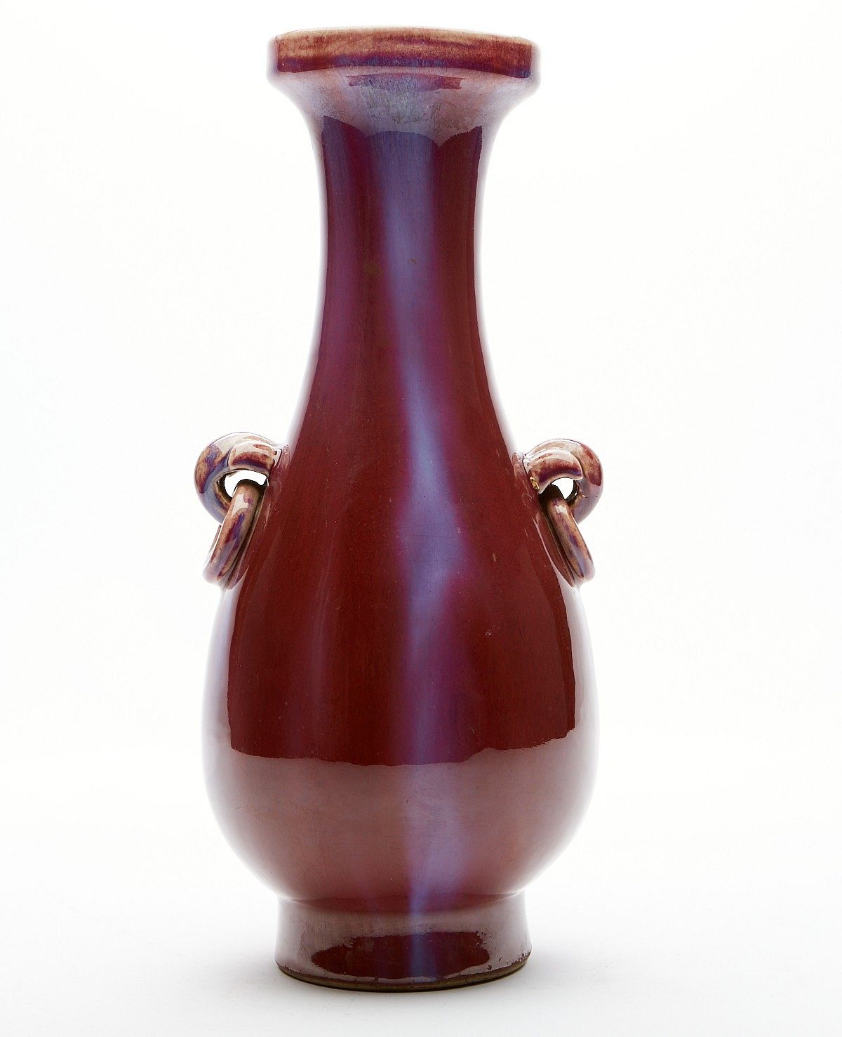 Chinese Flambe Vase with Two Handles