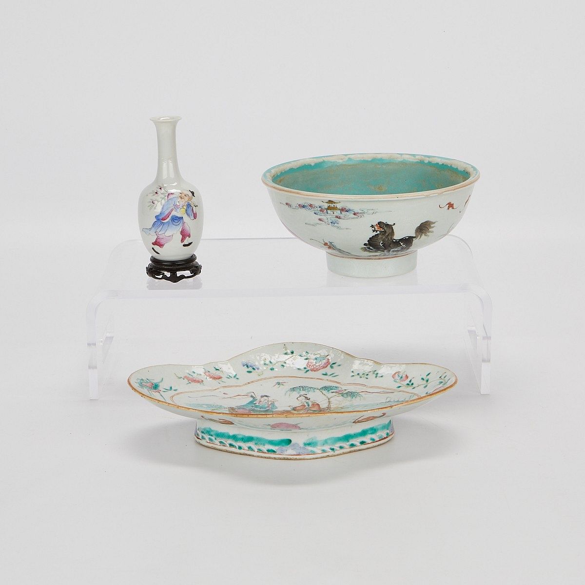 Three Chinese Porcelain Famille Rose Vessels