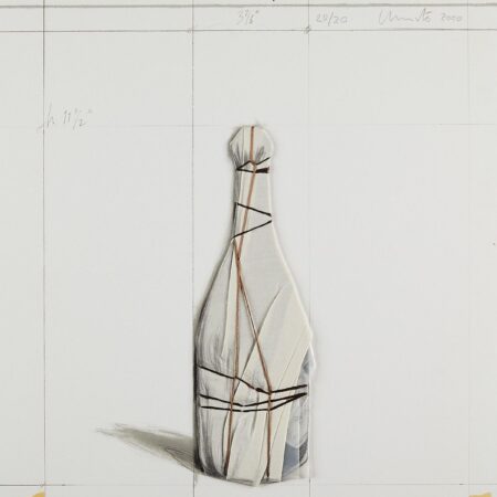 Christo "Wrapped Champagne Bottle" Collage 2000