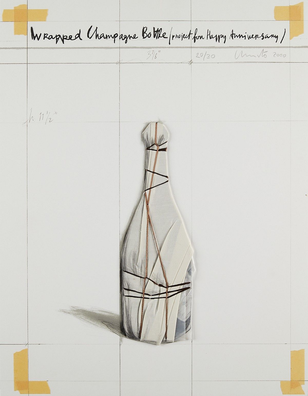 Christo "Wrapped Champagne Bottle" Collage 2000