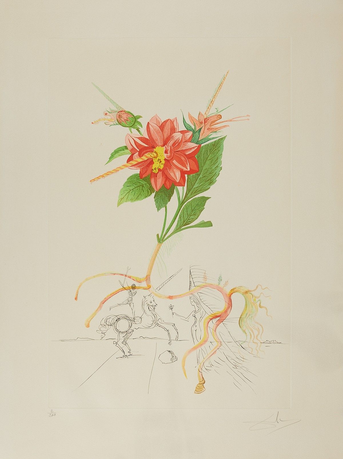 Salvador Dali "Dahlia Unicornis" Aquatint