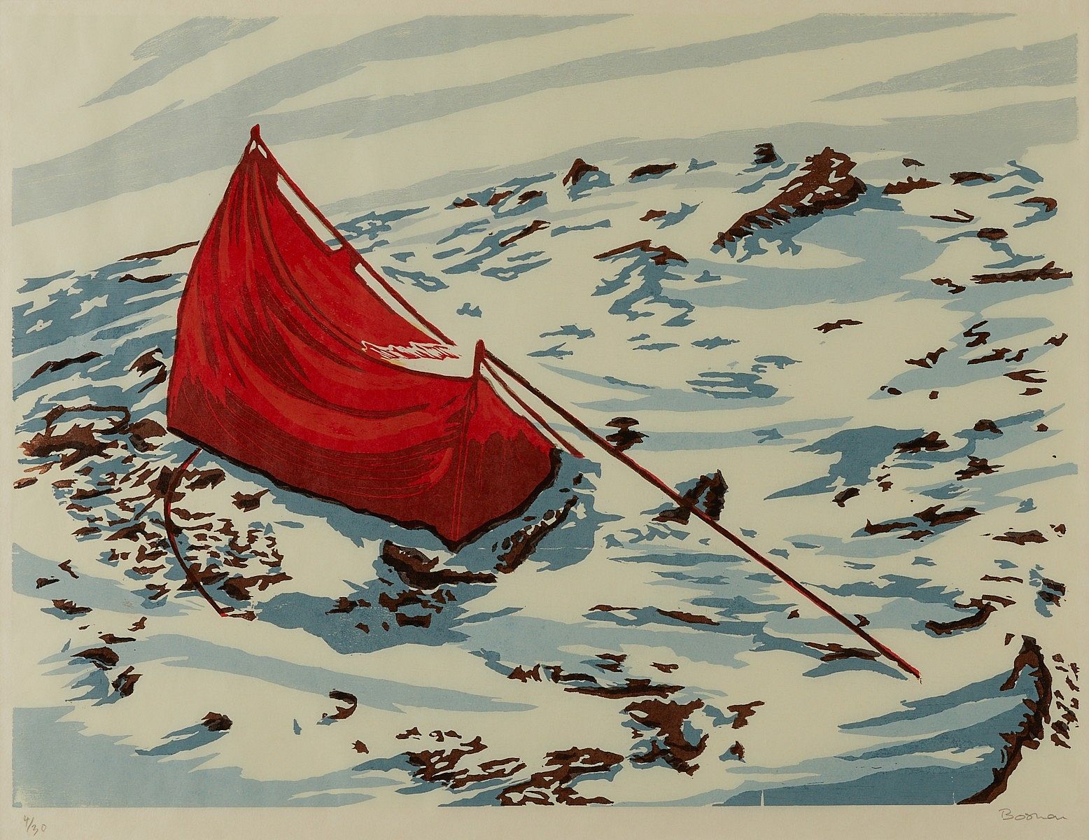 Richard Bosman "Blizzard" Woodcut 2009