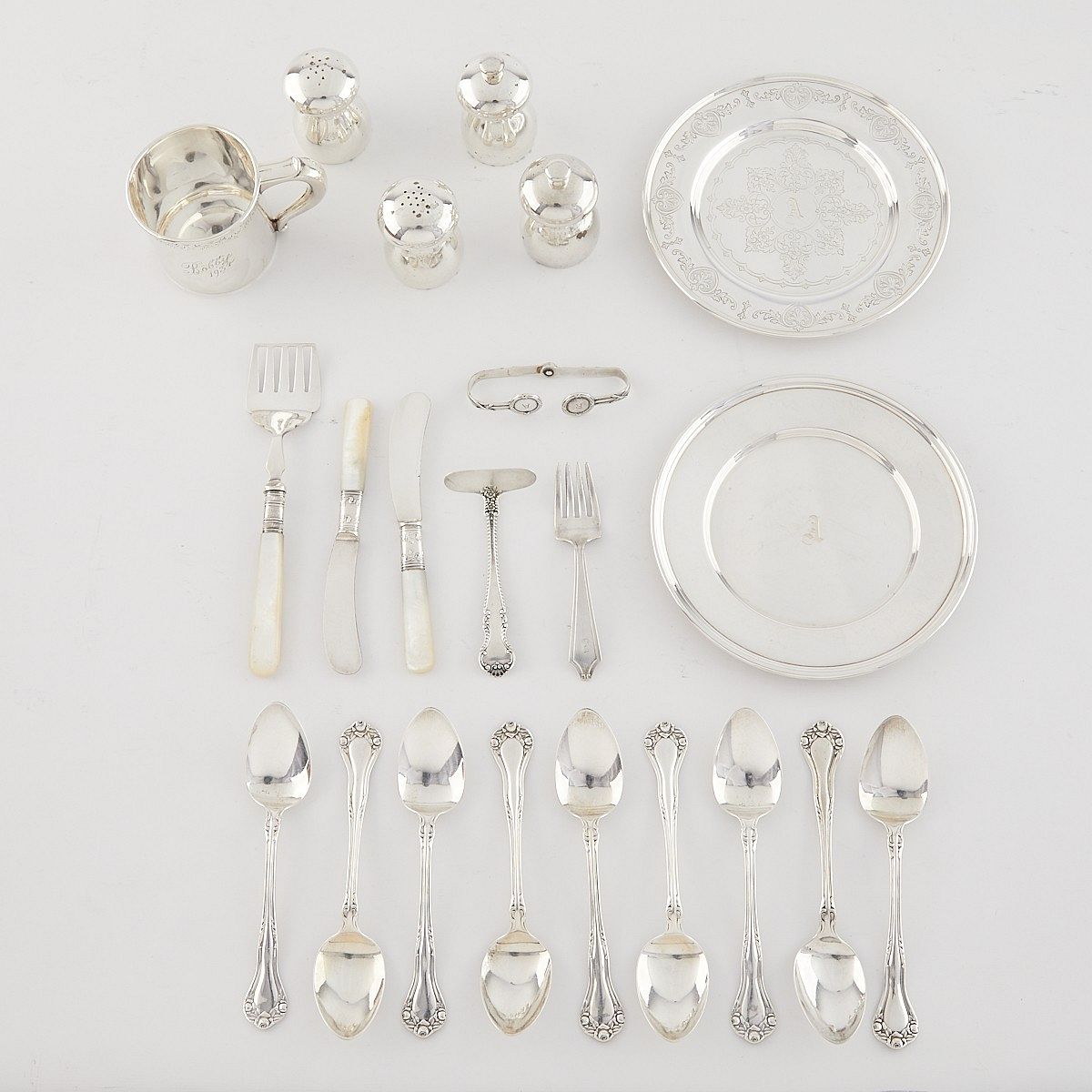 Group Sterling Silver, Silverplate, & 800 Silver