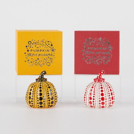 Group of Two Yayoi Kusama Cast Resin Pumpkins