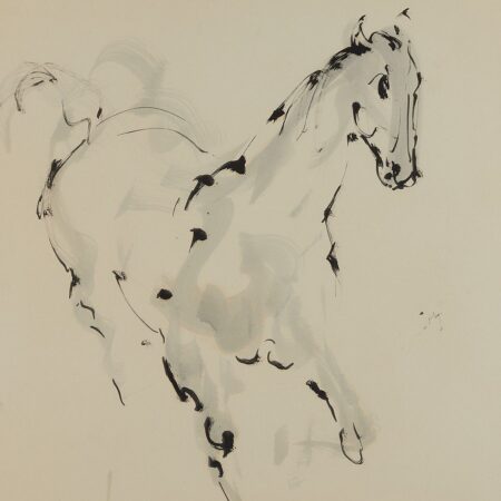 Walter Quirt Horse Ink Painting 1958