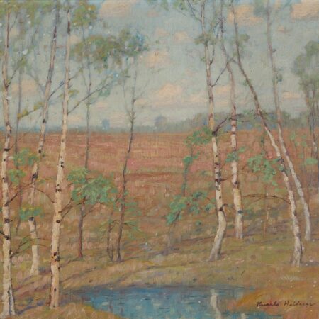 Knute Heldner "Silver Birches" Oil Painting 1932