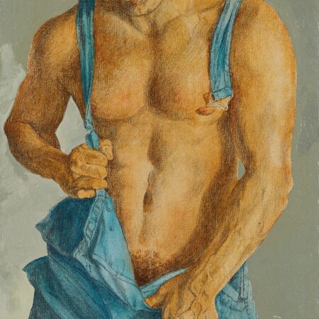 Jack Barkla "Male Figure in Overalls" Painting