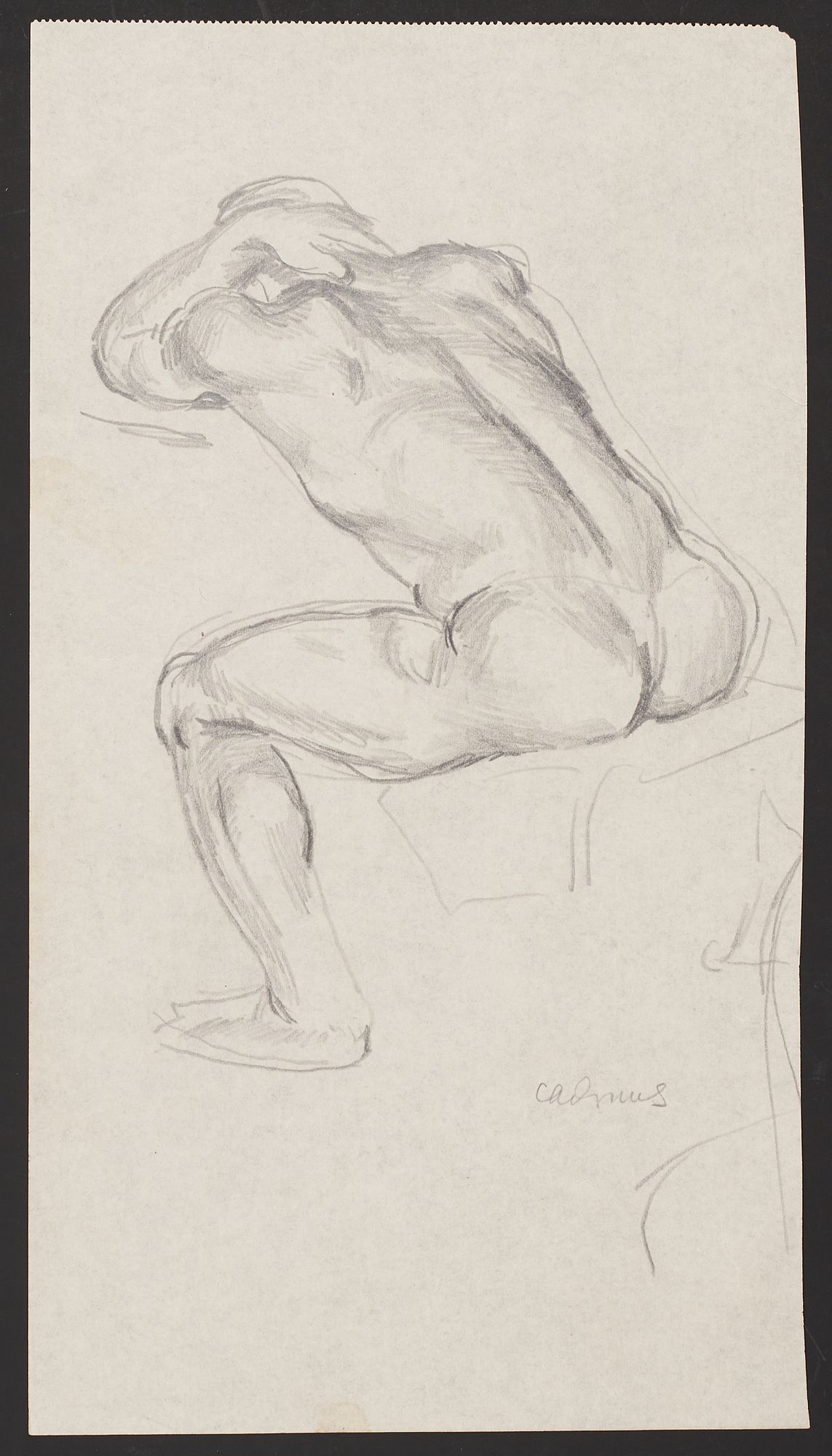 Paul Cadmus Nude Back View Graphite on Paper