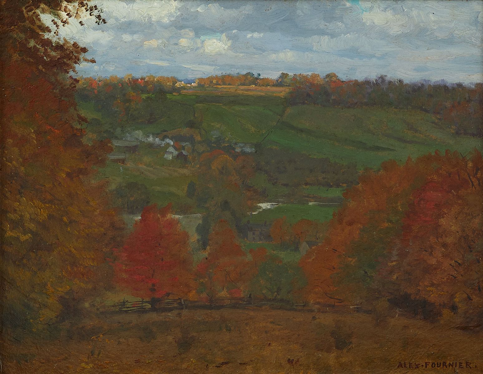 Alexis Fournier "Autumn in the Valley" Painting