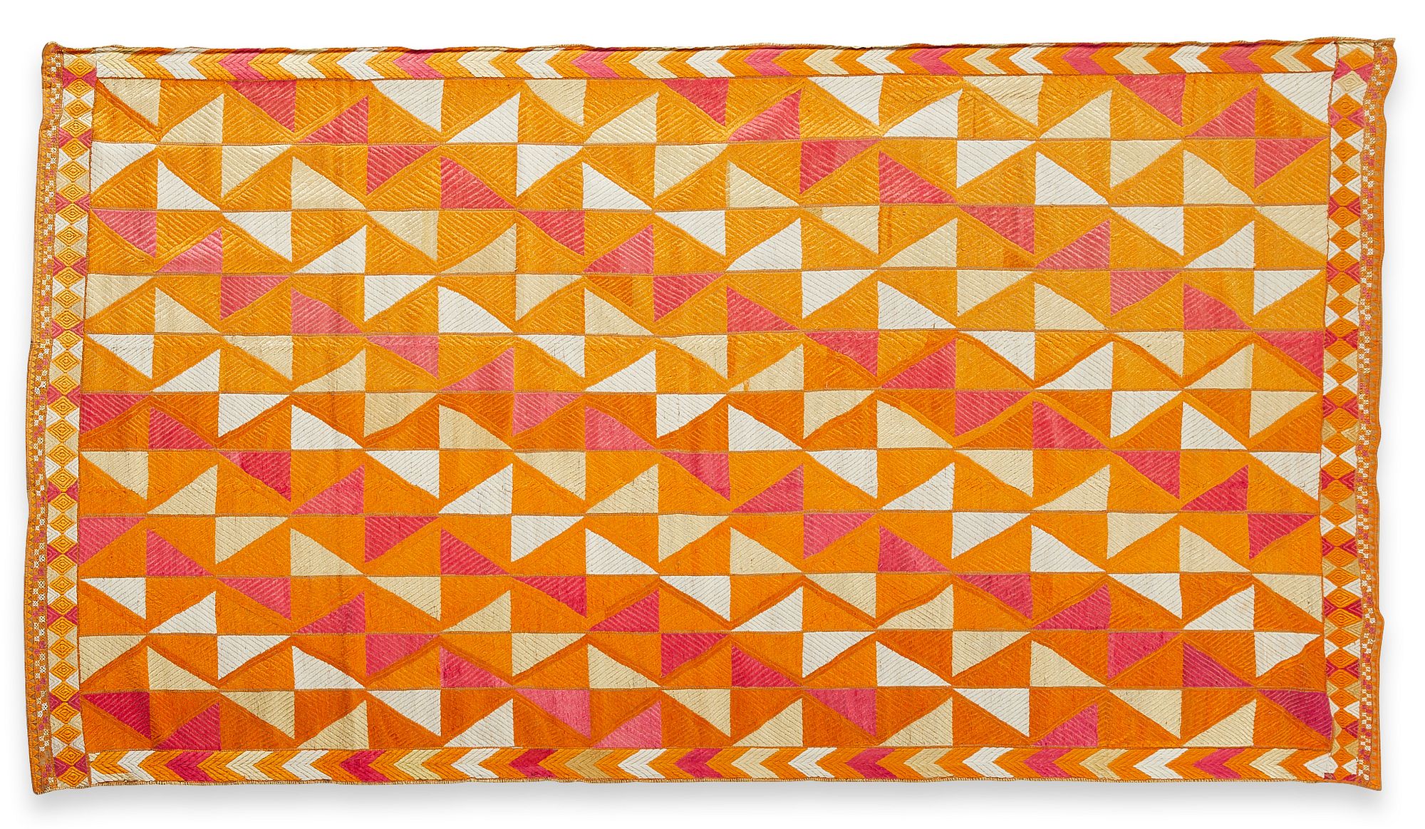 19th c. Phulkari Bagh Punjabi Wedding Shawl