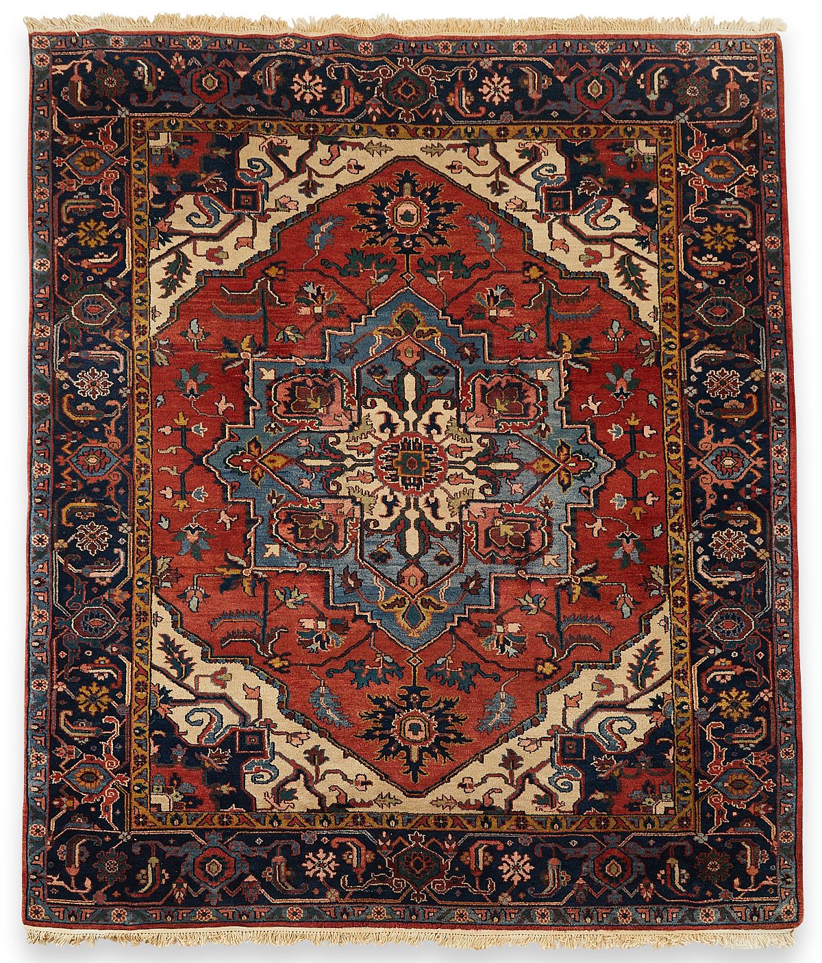 Indo-Heriz Indian Wool/Cotton Rug 9'10" x 8'2"