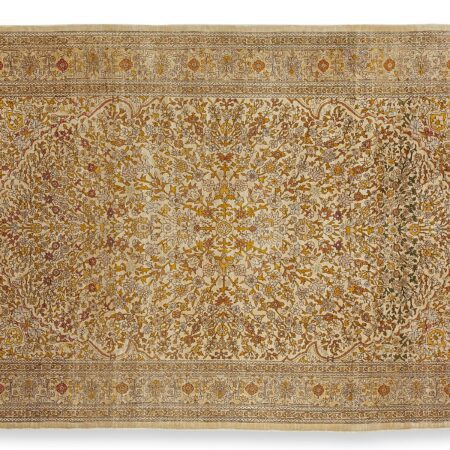 Finely Knotted Persian Silk Rug 4' x 6'