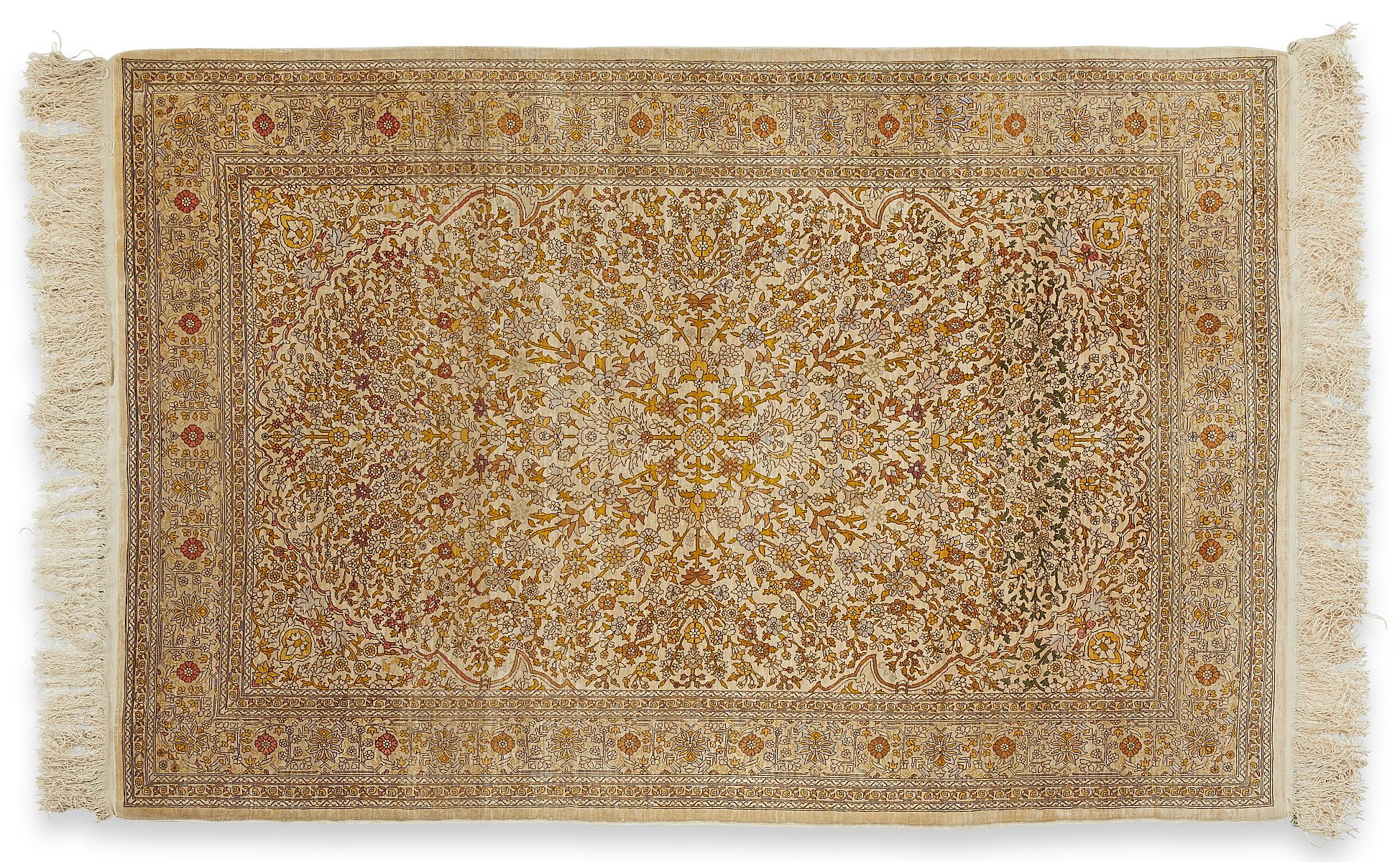 Finely Knotted Persian Silk Rug 4' x 6'