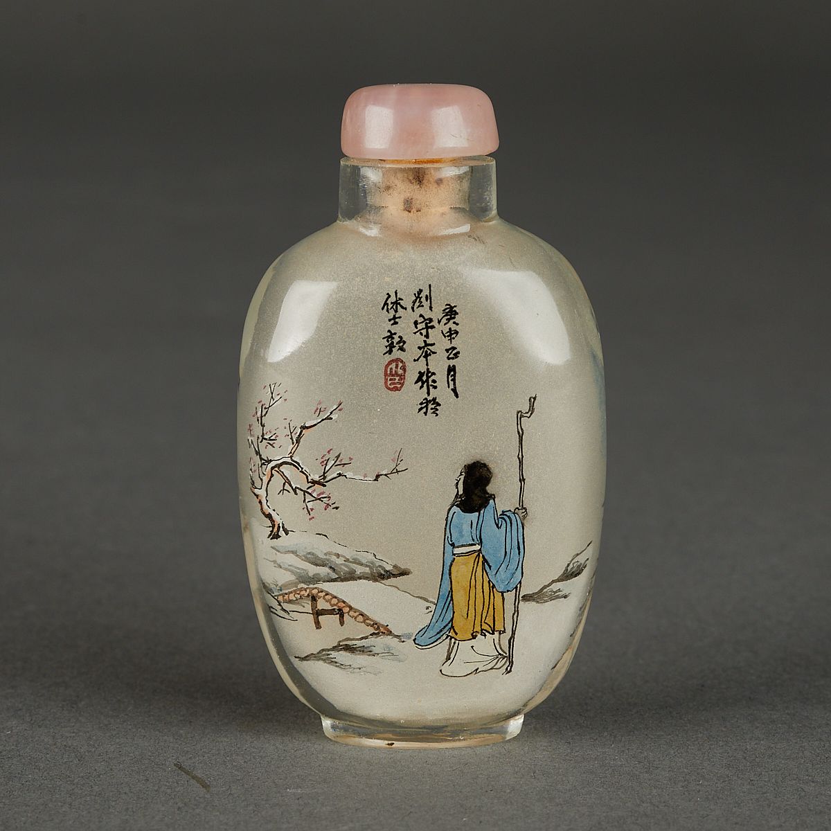 Chinese Snuff Bottle Painted by Liu Shou-ben