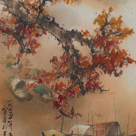 Henry Yu-Kee Woo "Autumn River" Watercolor on Silk