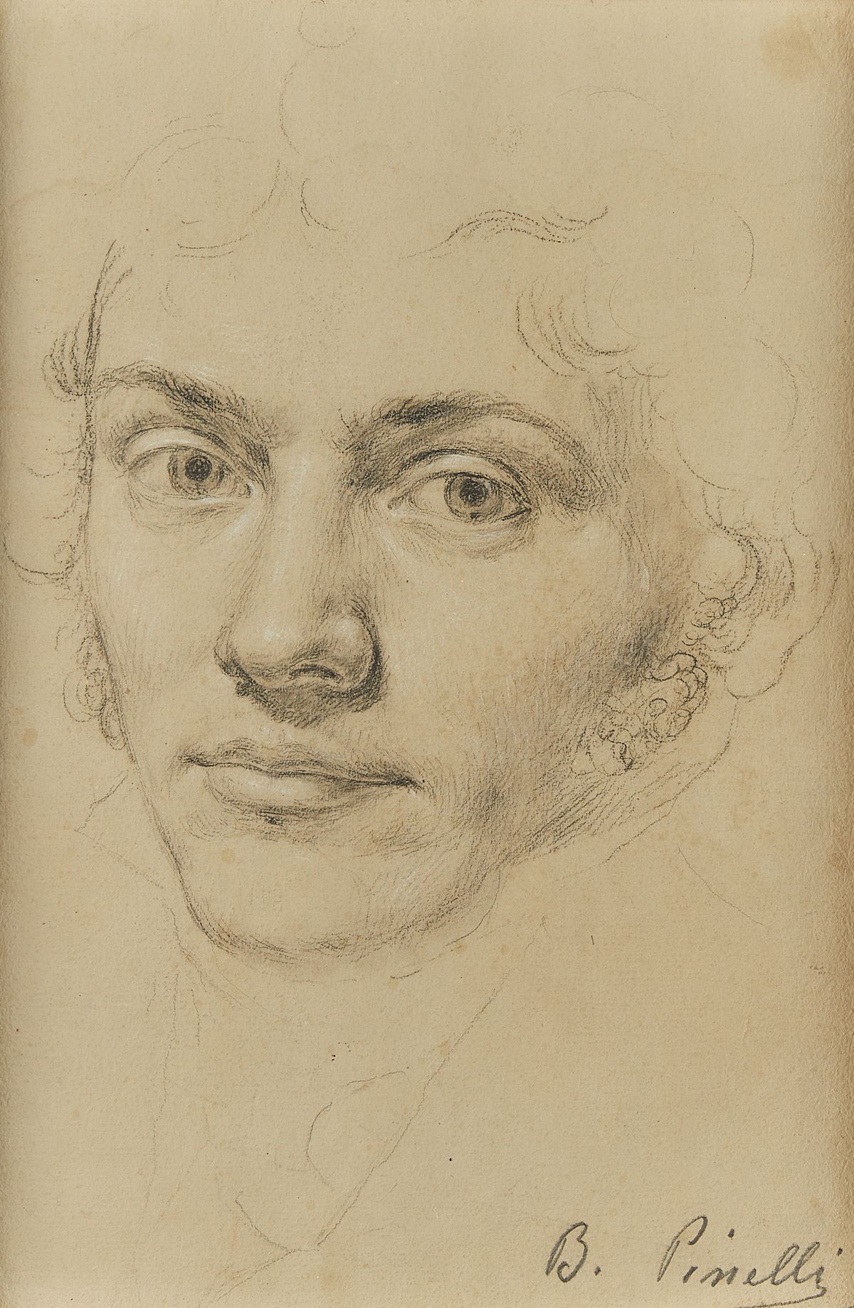 Bartolomeo Pinelli Graphite Portrait Drawing