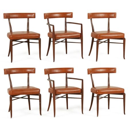 Set of 6 T.H. Robsjohn-Gibbings MCM Klismos Chairs