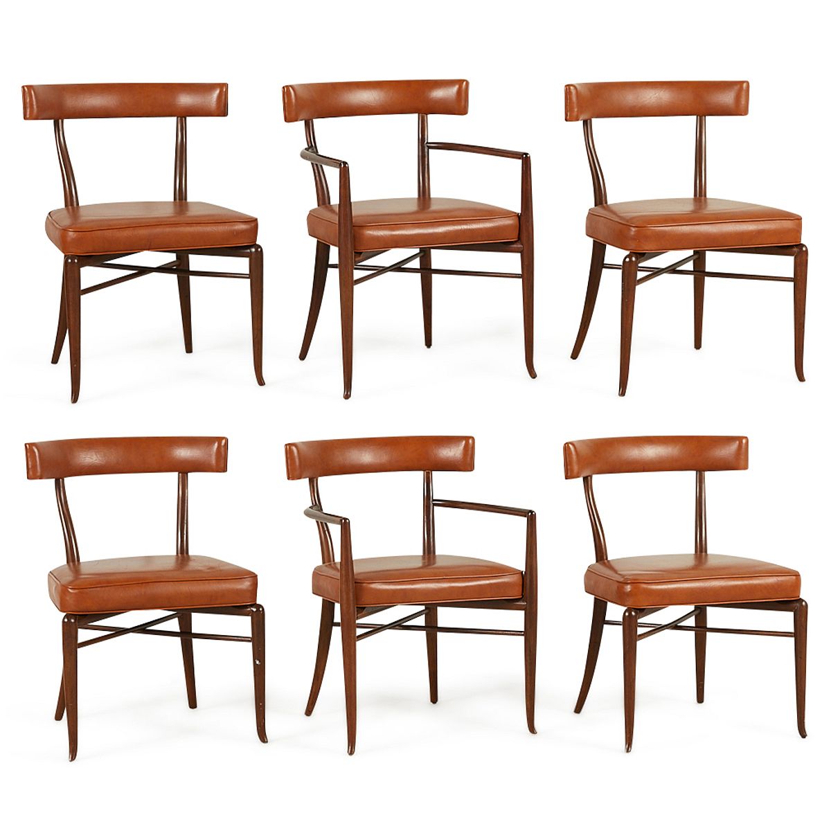 Set of 6 T.H. Robsjohn-Gibbings MCM Klismos Chairs