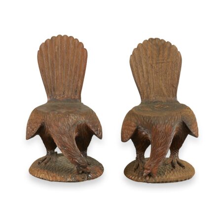 Pair of Folk Art Carved Eagle Chairs