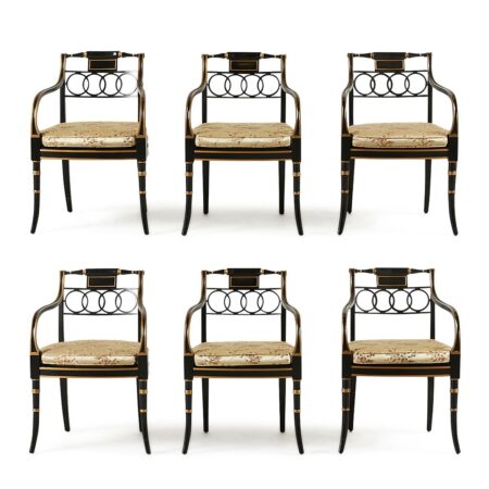 Set of 6 Baker Furniture Governor Alston Armchairs