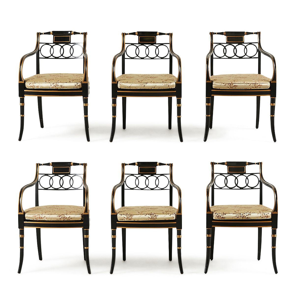 Set of 6 Baker Furniture Governor Alston Armchairs