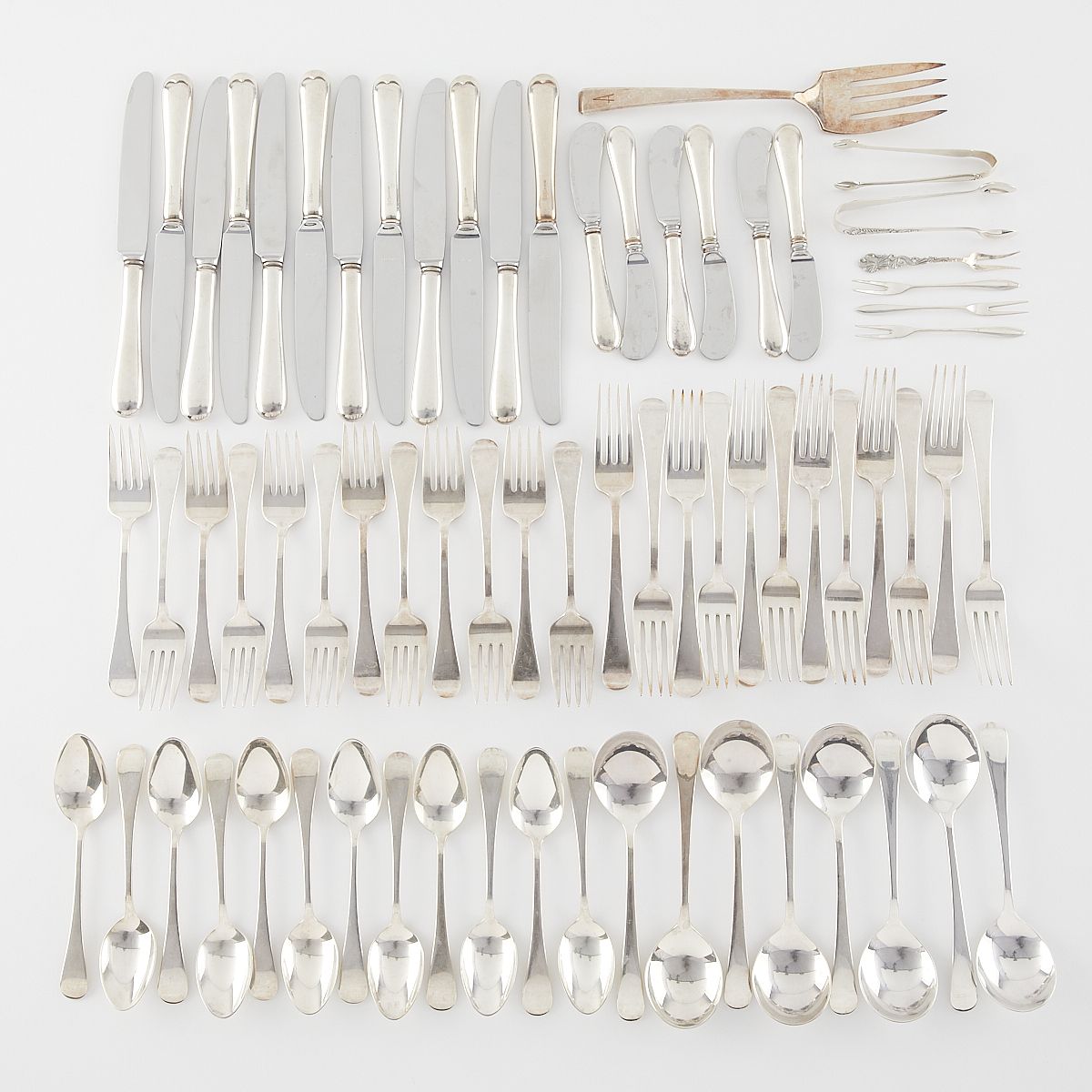 69 Pcs Sterling Silver Flatware 67.16 Troy Oz.