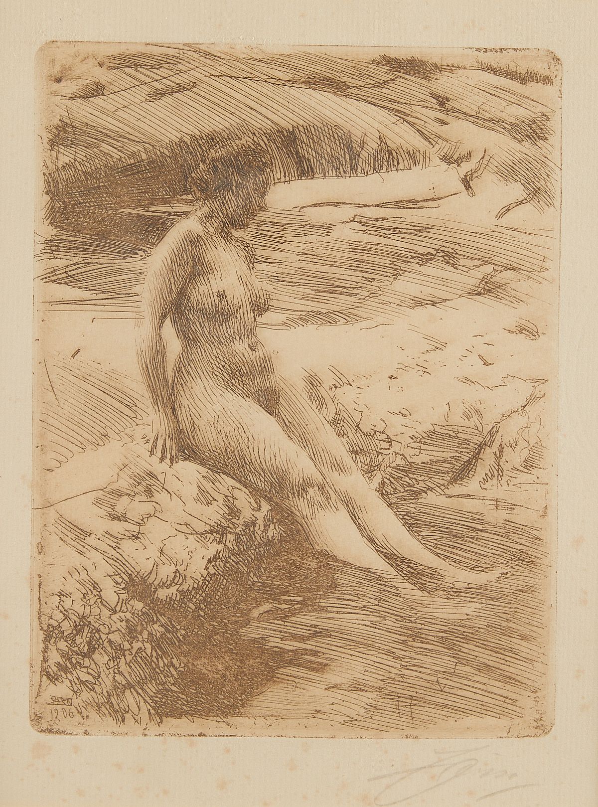 Anders Zorn "Sandhamn" Etching 1906