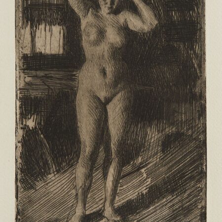 Anders Zorn "Anna Doing Her Hair" Etching 1906