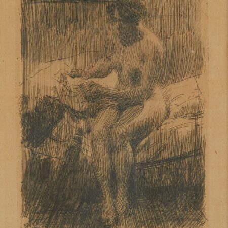 Anders Zorn "Model Reading" Etching 1910