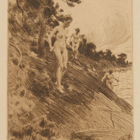 Anders Zorn "Frightened" Etching 1912