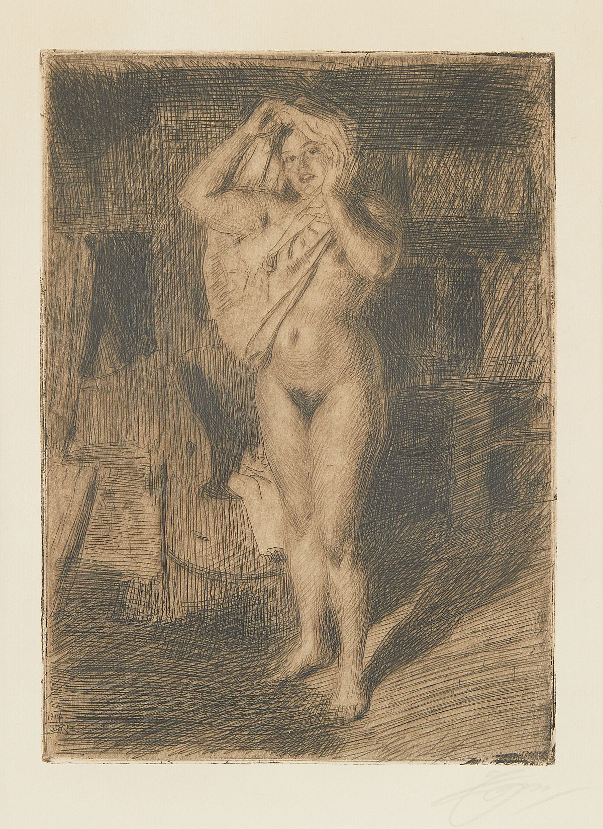 Anders Zorn "Berserk" Etching 1914