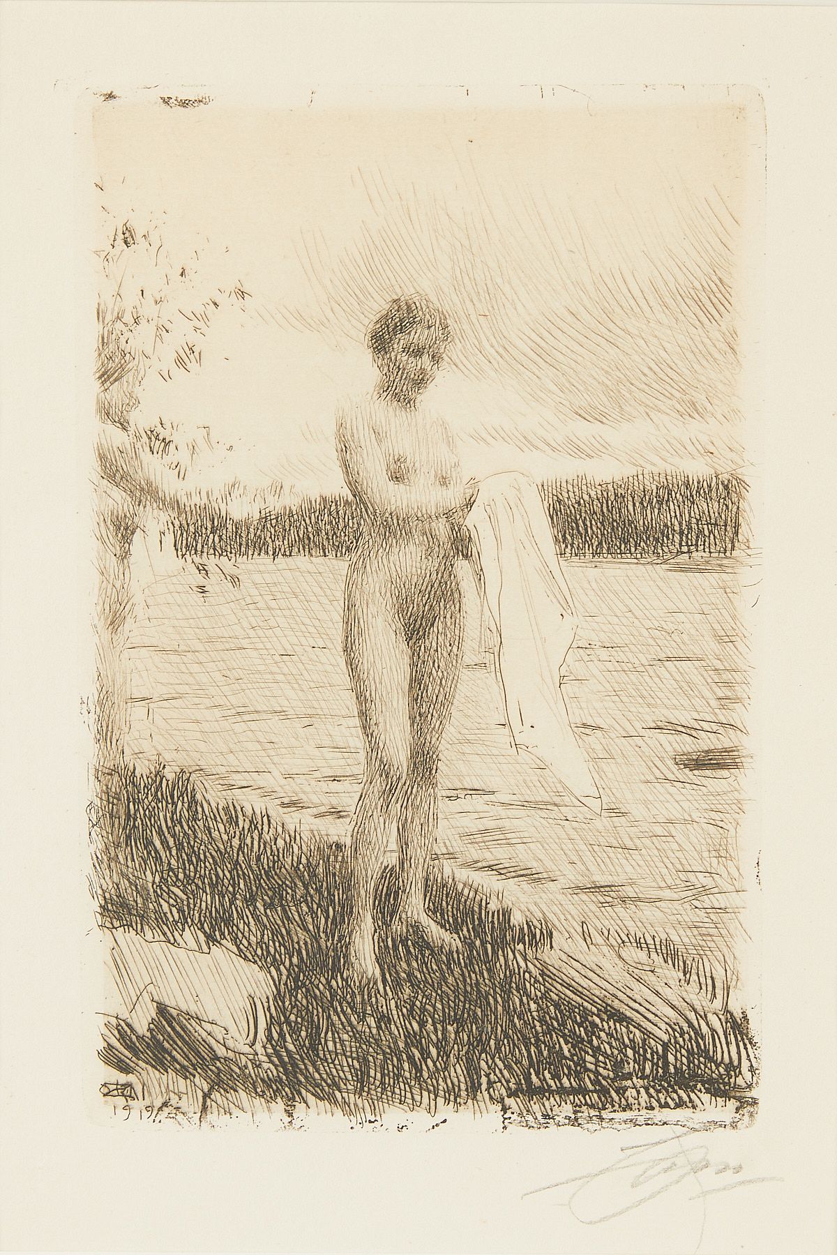 Anders Zorn "Dal River/Dalalven" Etching 1919