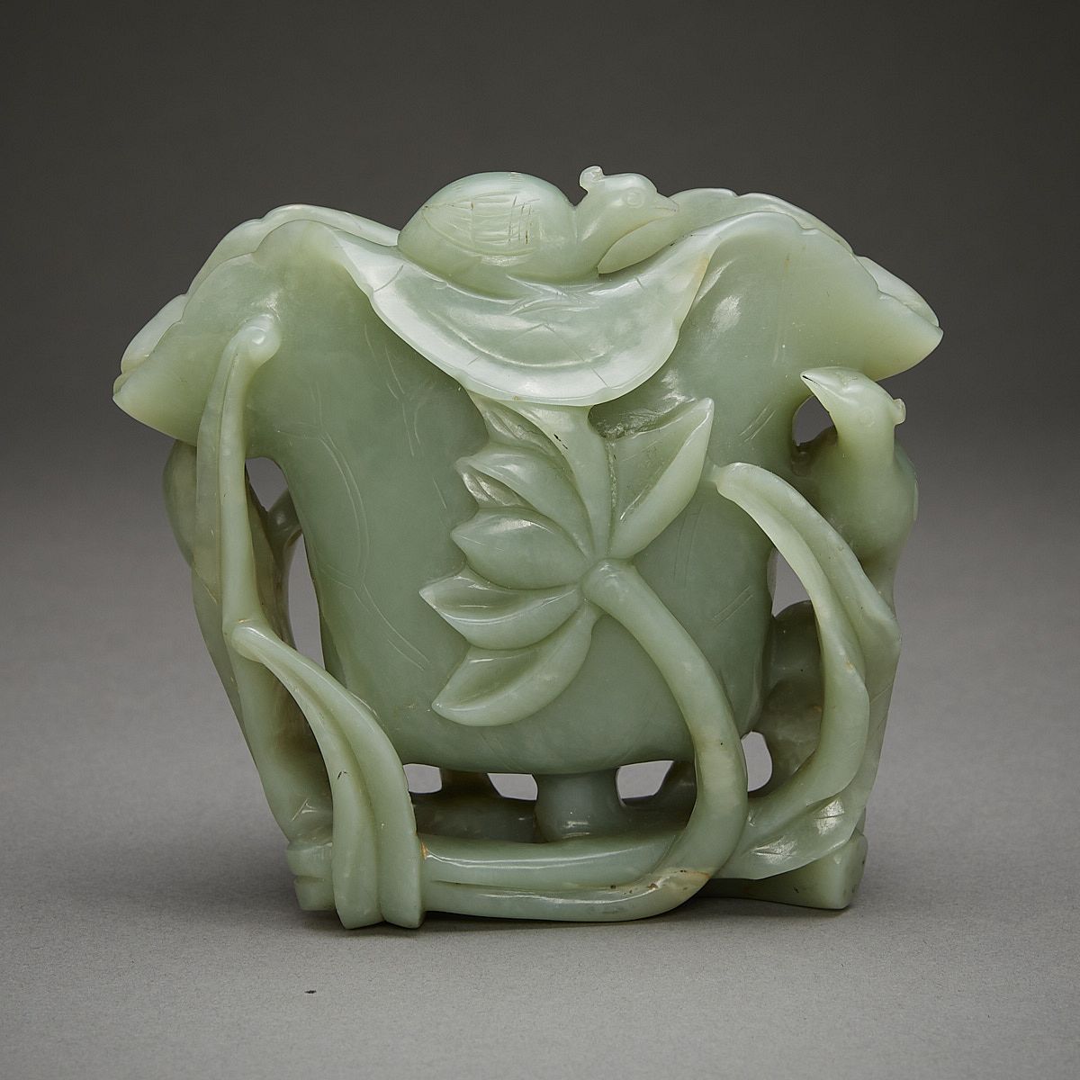 Antique Chinese Qing Carved Jade Cup