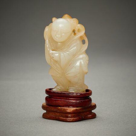 Chinese Pale Jade Boy Carving