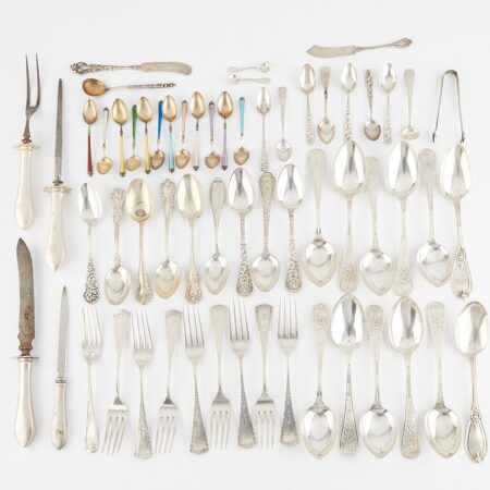 59 Pcs Sterling & Enamel Flatware 44.04 Troy oz