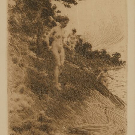 Anders Zorn "Frightened" Etching 1912