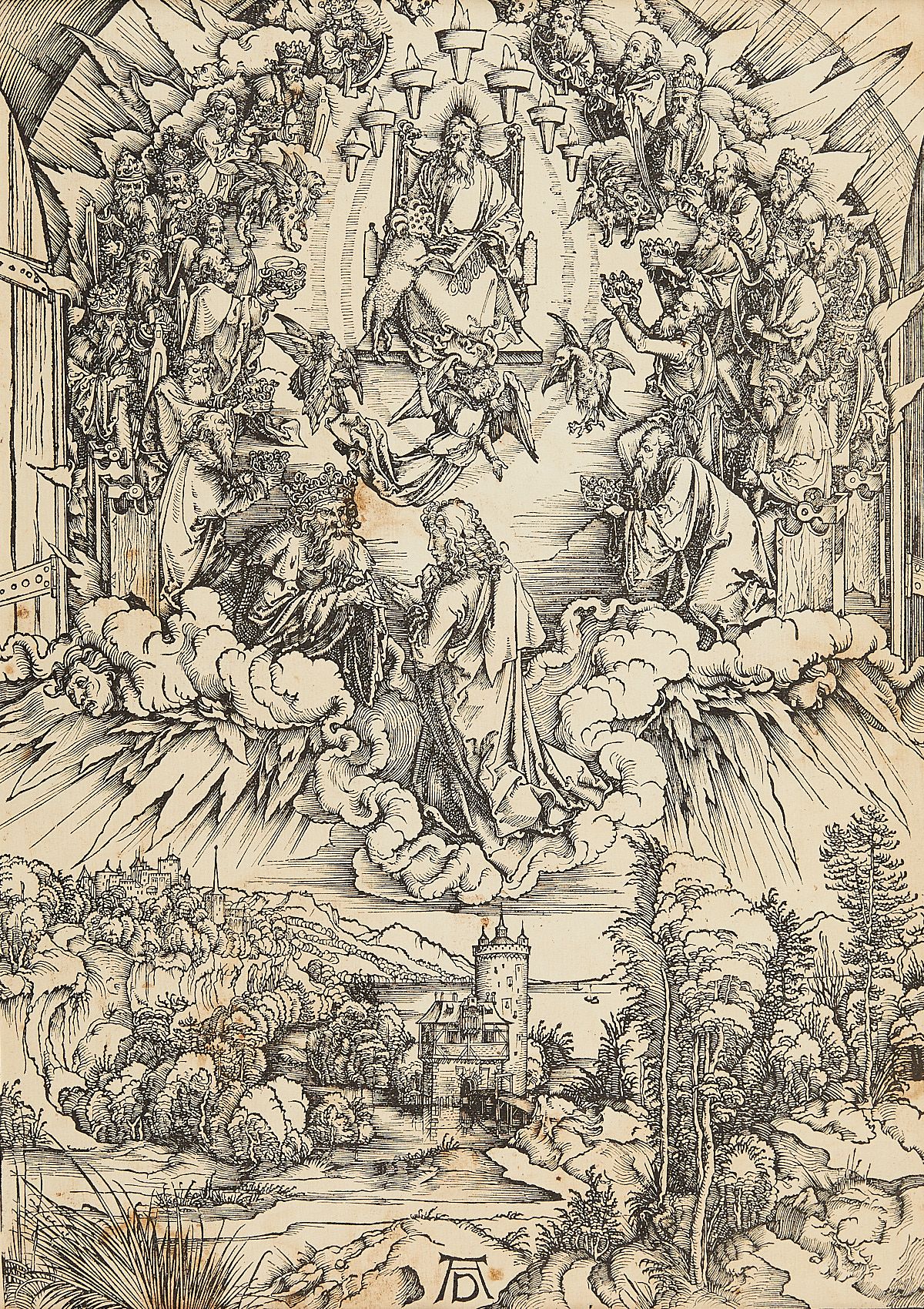 Durer "St. John Before God & the Elders" Woodcut