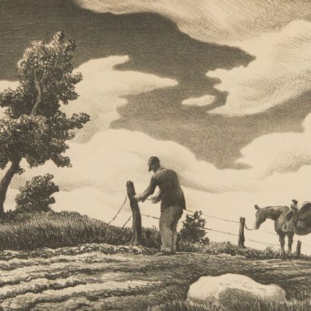 Thomas H. Benton "The Fence Mender" Lithograph