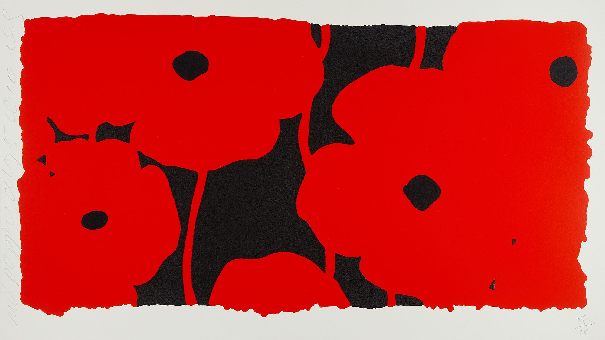 Donald Sultan "Red Poppies" 2010 Screenprint