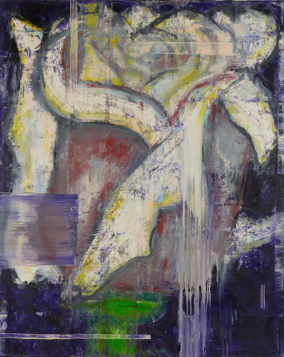 Aaron Fink "White Rose/Purple Ground" Painting