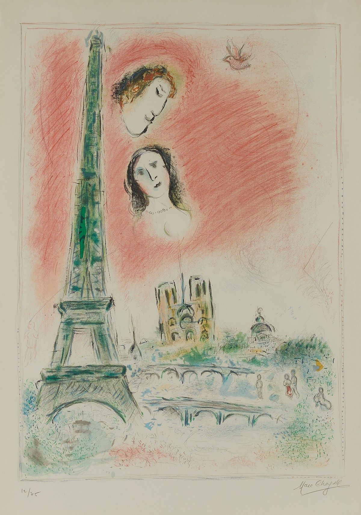 Marc Chagall "Paris of Dream" Lithograph