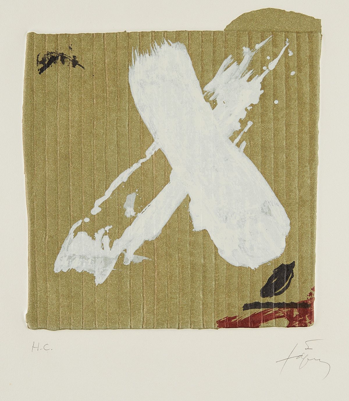 Antoni Tapies White X Lithograph