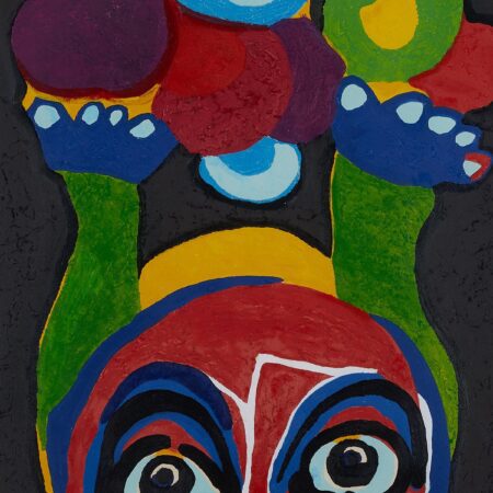 Karel Appel "Clown Visage Paysage" Woodcut 1978