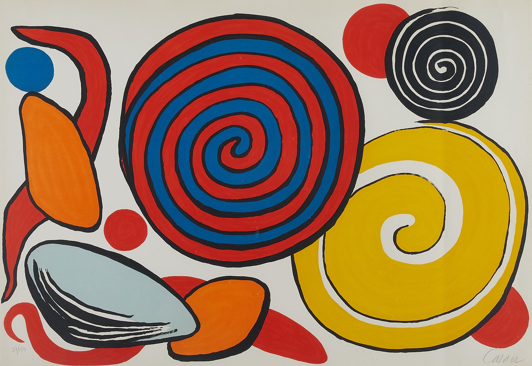 Alexander Calder Circle & Swirls Lithograph 1970