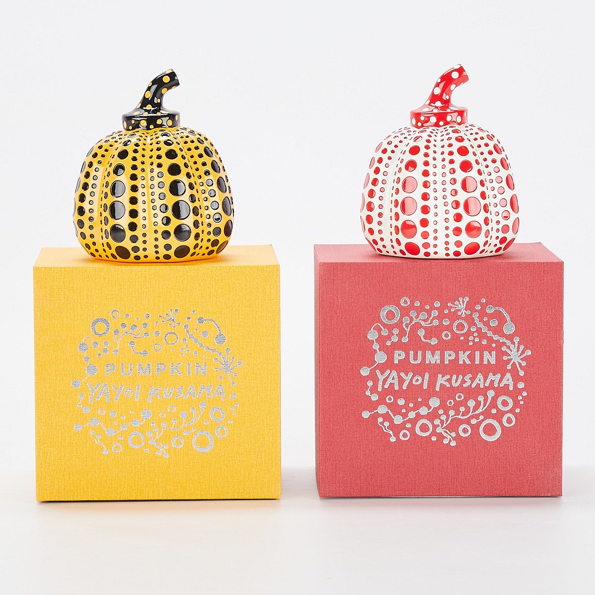 Two Yayoi Kusama Cast Resin Pumpkins