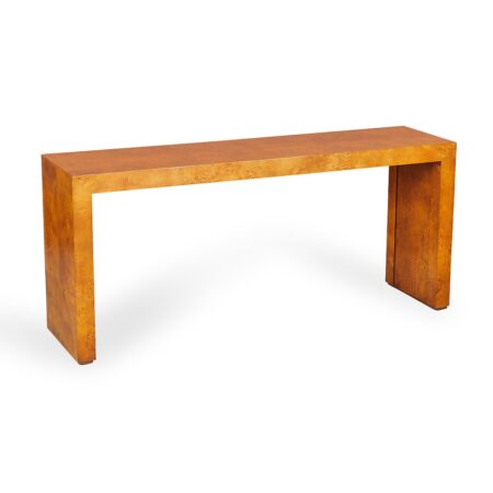 Milo Baughman MCM Burl Wood Console Table