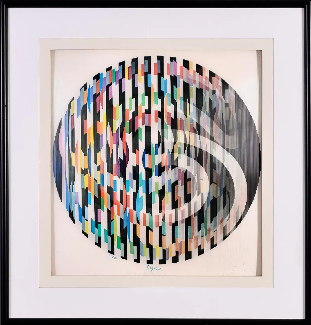 Yaacov Agam (b. 1928) "Unknown (Agamograph)" Op-Art Signed and Numbered